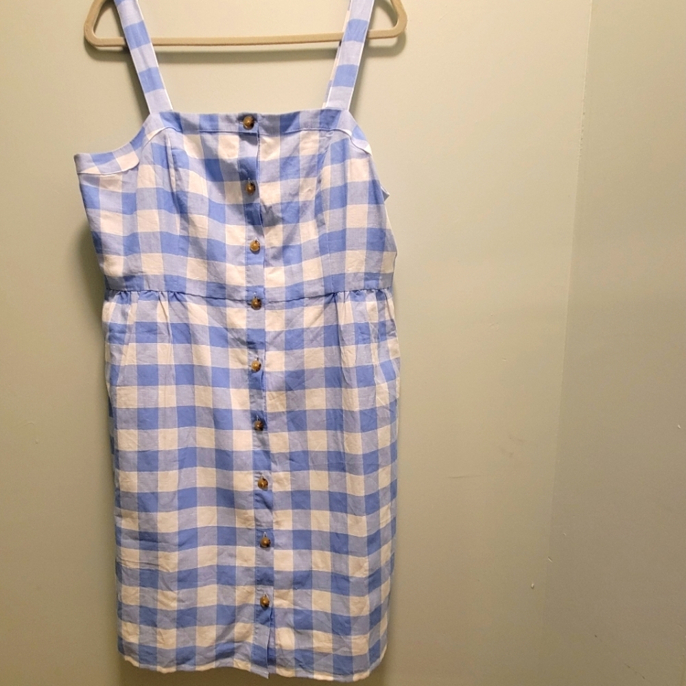 J-Crew Gingham Midi-Dress
